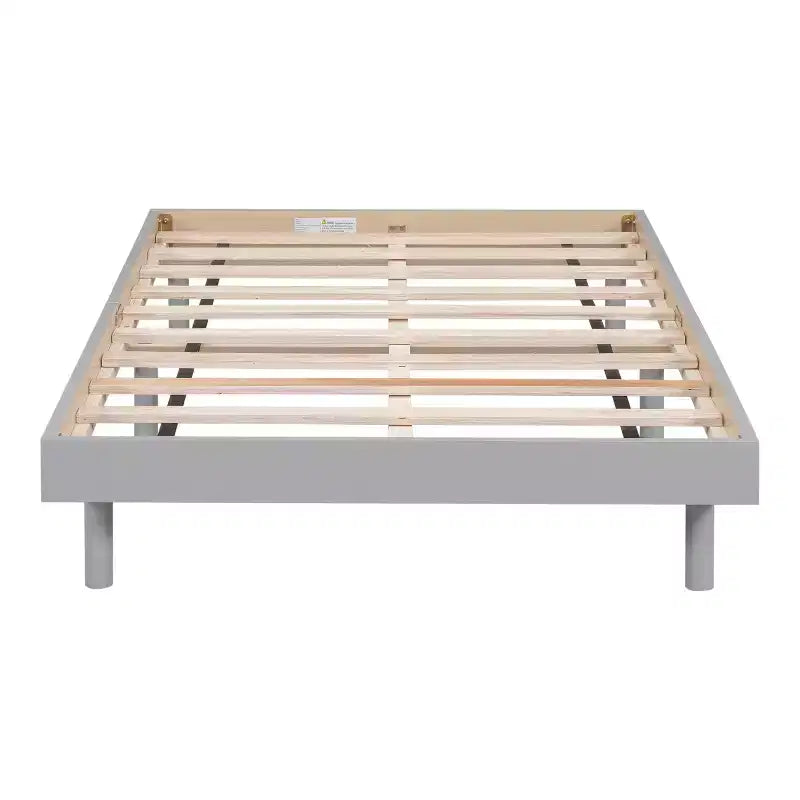 Lit plateforme Bellemave avec lattes épaissies connectées, cadre de lit plateforme flottant en bois massif sans tête de lit pour chambre à coucher