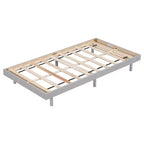 Lit plateforme Bellemave avec lattes épaissies connectées, cadre de lit plateforme flottant en bois massif sans tête de lit pour chambre à coucher