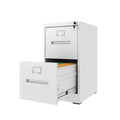 VIYET 28H 2-Drawer White Narrow Metal Vertical File Cabinet with Lock, Steel Filing Cabinet for Home Office(Assembly Required)