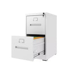 VIYET 28H 2-Drawer White Narrow Metal Vertical File Cabinet with Lock, Steel Filing Cabinet for Home Office(Assembly Required)