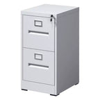 VIYET 28H Classeur vertical étroit en métal blanc à 2 tiroirs avec serrure, classeur en acier pour bureau à domicile (assemblage requis)