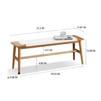 Banc MAYEERTY en chêne massif avec assise en cannage tissé main - pour salle à manger, chambre et entrée
