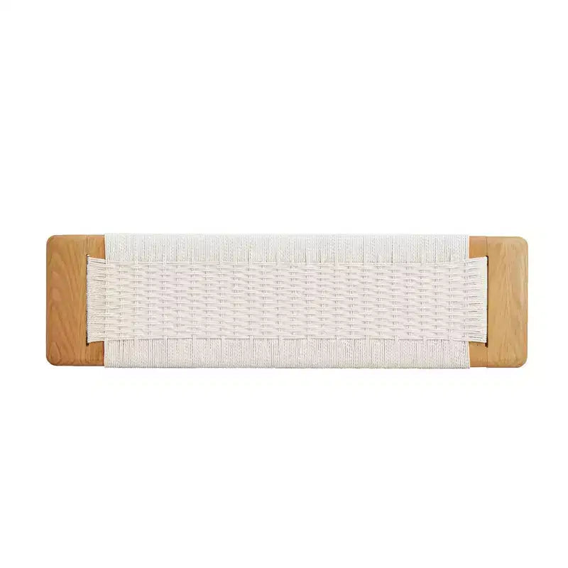 Banc MAYEERTY en chêne massif avec assise en cannage tissé main - pour salle à manger, chambre et entrée