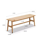 Banc MAYEERTY en chêne massif avec assise en cannage tissé main - pour salle à manger, chambre et entrée