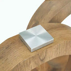 MAYEERTY Table Basse Ronde en Verre, Table Basse de Salon, Bois Naturel