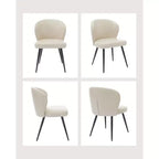 Lot de 6 chaises de salle à manger, chaises de cuisine ergonomiques rembourrées en cuir avec pieds en acier, chaises modernes à dossier haut pour salle à manger cuisine, beige