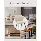 Lot de 6 chaises de salle à manger, chaises de cuisine ergonomiques rembourrées en cuir avec pieds en acier, chaises modernes à dossier haut pour salle à manger cuisine, beige