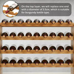 Présentoir à vin modulable et empilable pour 36 bouteilles, casier à vin en bois à 4 niveaux, étagères de présentation de vin en bambou, support à vin autoportant et stable
