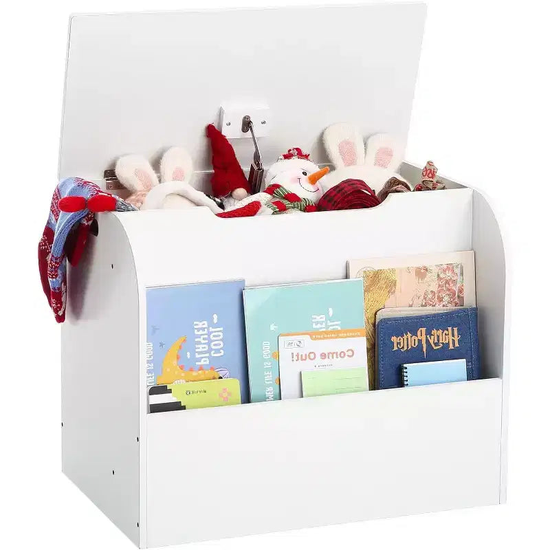 Banc de rangement pour enfants, coffre à jouets à 2 bacs et étagère combinés pour salle de jeux, chambre de bébé, chambre à coucher - Surface facile à nettoyer