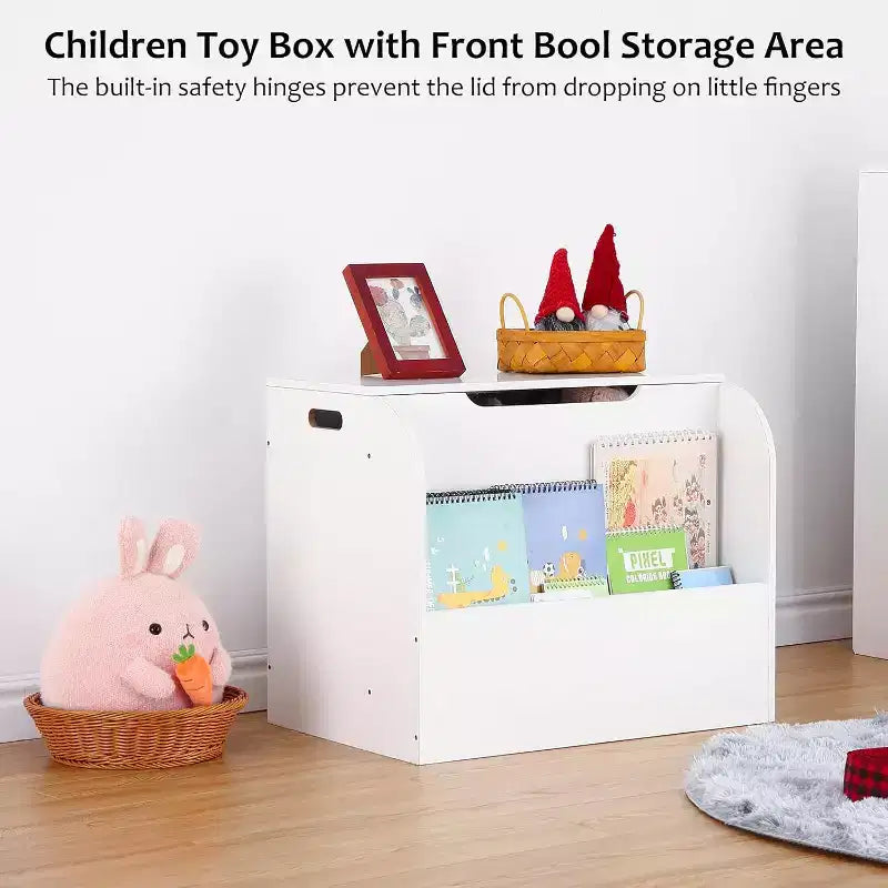 Banc de rangement pour enfants, coffre à jouets à 2 bacs et étagère combinés pour salle de jeux, chambre de bébé, chambre à coucher - Surface facile à nettoyer