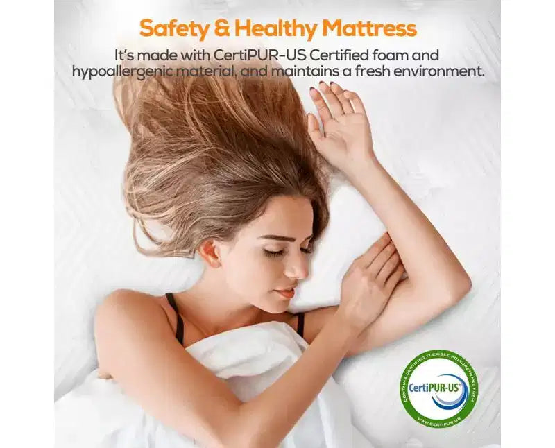 Matelas King 14 dans une boîte, ressorts hybrides, mousse à mémoire de forme, fermeté moyenne avec CertiPUR-US, antisensibilité, blanc