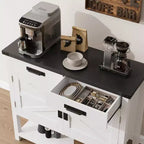 Table Console en Bois Minimaliste avec Armoire à Double Porte et Deux Tiroirs, Bar à Café, Table d'Appoint de Canapé, Adaptée aux Salons et Couloirs