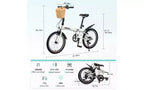 Vélo pliant 20 pouces pour adultes avec panier, support de téléphone et garde-boue, cadre en acier 6 vitesses, vélo de ville, double frein en V, vélo compact portable