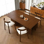Ensemble de salle à manger rustique moderne avec table rectangulaire de 78 pouces avec base de rangement et 4 chaises rembourrées en PU pour cuisine et salle à manger-Panipeachy