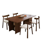Ensemble de salle à manger rustique moderne avec table rectangulaire de 78 pouces avec base de rangement et 4 chaises rembourrées en PU pour cuisine et salle à manger-Panipeachy