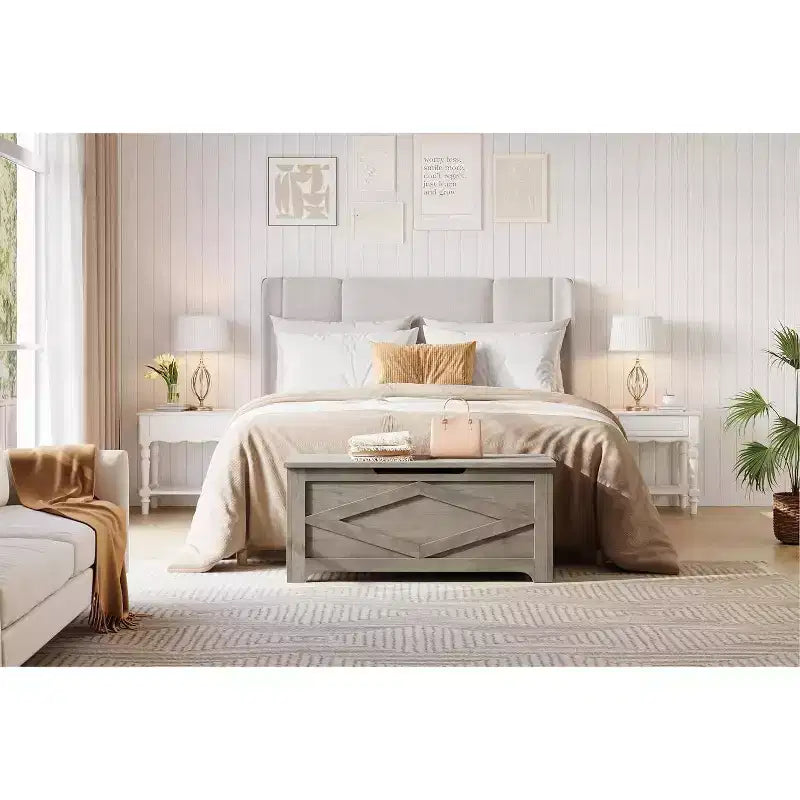 Coffre de rangement de 99,06 cm, Banc de rangement en bois avec charnières de sécurité, Montage facile, Grand banc à chaussures pour entrée, salon, chambre.