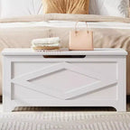 Coffre de rangement de 99,06 cm, Banc de rangement en bois avec charnières de sécurité, Montage facile, Grand banc à chaussures pour entrée, salon, chambre.