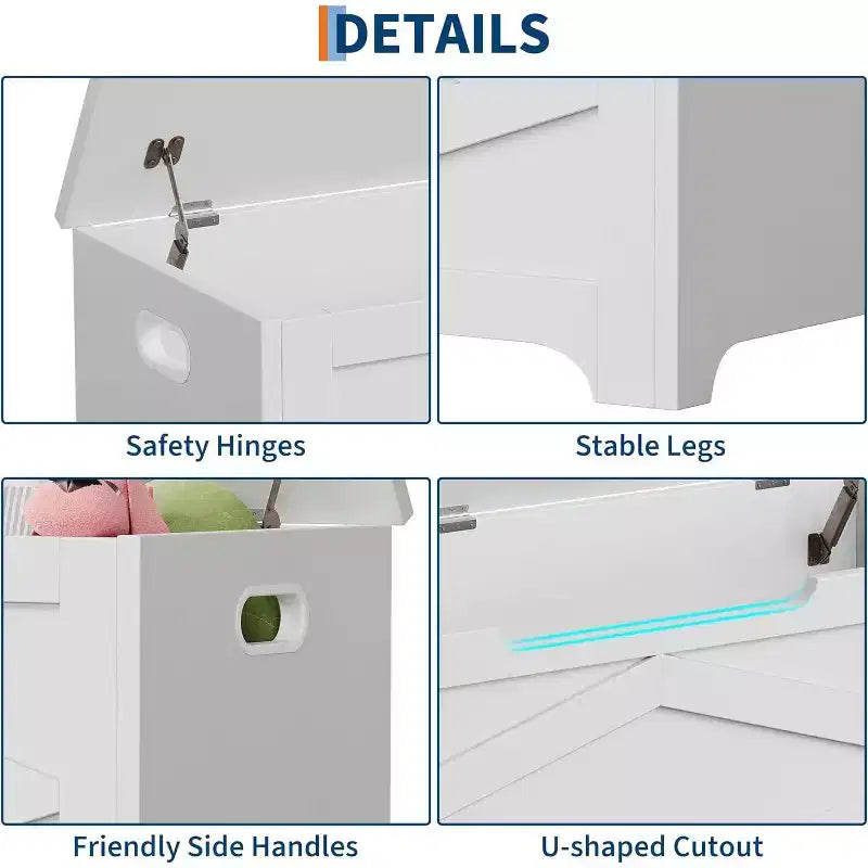 Coffre de rangement de 99,06 cm, Banc de rangement en bois avec charnières de sécurité, Montage facile, Grand banc à chaussures pour entrée, salon, chambre.
