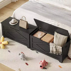 Coffre de rangement de 99,06 cm, Banc de rangement en bois avec charnières de sécurité, Montage facile, Grand banc à chaussures pour entrée, salon, chambre.
