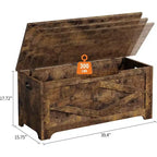 Coffre de rangement de 99,06 cm, Banc de rangement en bois avec charnières de sécurité, Montage facile, Grand banc à chaussures pour entrée, salon, chambre.