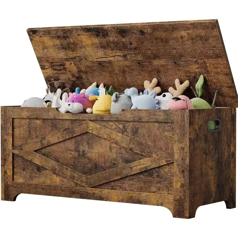 Coffre de rangement de 99,06 cm, Banc de rangement en bois avec charnières de sécurité, Montage facile, Grand banc à chaussures pour entrée, salon, chambre.