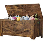 Coffre de rangement de 99,06 cm, Banc de rangement en bois avec charnières de sécurité, Montage facile, Grand banc à chaussures pour entrée, salon, chambre.