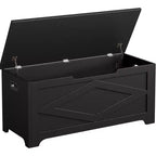39.4 in Storage Chest, Wooden Storage Bench with Safety Hinges, Easy Assembly, Large Shoe Bench for Entryway, Living Room,Bedroom