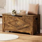 Coffre de rangement de 99,06 cm, Banc de rangement en bois avec charnières de sécurité, Montage facile, Grand banc à chaussures pour entrée, salon, chambre.