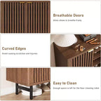 Meuble à chaussures en bois à 6 niveaux avec portes persiennes, étagère à chaussures étroite autoportante, meuble de rangement pour entrée, peut contenir 24 paires de chaussures, mobilier de couloir moderne.