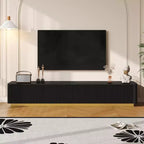 JVNOXK TV Stand for TVs up to 85 inches, Faux Marble Top Media Console with 4 Drawers, Gold Base Modern Living Room Entertainment Center, Black
