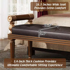 Banc capitonné en similicuir Christopher Knight Home Dana Mid-Century Modern en bois d'hévéa