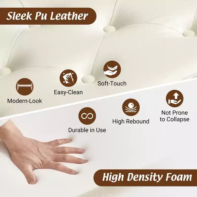 Banc capitonné en similicuir Christopher Knight Home Dana Mid-Century Modern en bois d'hévéa