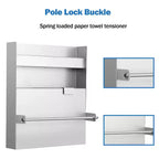 Armoire de rangement en aluminium 5052, armoire à outils murale à 3 niveaux avec table de travail rabattable et porte-serviettes en papier, conception peu encombrante, idéale