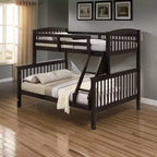 Royal Hamton Twin/Full Bunk Bed with Ladder, Slatted Cherry Brown Solid Hardwood