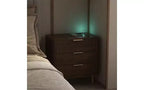Table de chevet moderne TUYOHW avec station de charge et veilleuse à commande vocale, table d'appoint multi-rangements avec armoire de rangement pour chambre à coucher