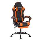 Chaise de jeu MAYEERTY avec repose-pieds, chaise d'ordinateur ergonomique avec appui-tête et support lombaire, chaises de jeu vidéo réglables en hauteur Noir Orange