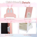 Meuble à bijoux Karl Home pour enfants en MDF rose avec miroir, 1 porte et 1 tiroir en tissu