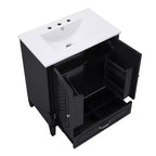 Ensemble de meuble-lavabo de salle de bain en bois de 60 pouces avec double vasque, grand meuble de salle de bain autoportant avec tiroir