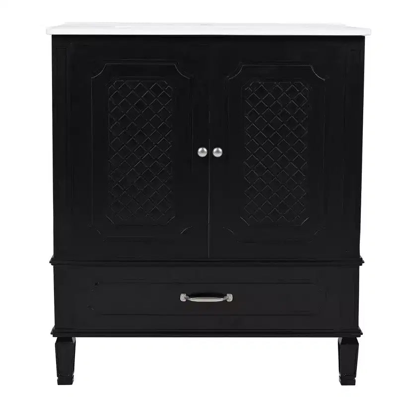 Ensemble de meuble-lavabo de salle de bain en bois de 60 pouces avec double vasque, grand meuble de salle de bain autoportant avec tiroir