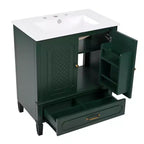 Ensemble de meuble-lavabo de salle de bain en bois de 60 pouces avec double vasque, grand meuble de salle de bain autoportant avec tiroir