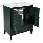 Ensemble de meuble-lavabo de salle de bain en bois de 60 pouces avec double vasque, grand meuble de salle de bain autoportant avec tiroir