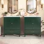 Ensemble de meuble-lavabo de salle de bain en bois de 60 pouces avec double vasque, grand meuble de salle de bain autoportant avec tiroir