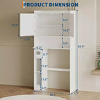 Meuble de rangement sur les toilettes avec portes de grange, étagère de salle de bain sur les toilettes avec crochet à papier toilette et étagères réglables pour salle de bain, entrée, buanderie