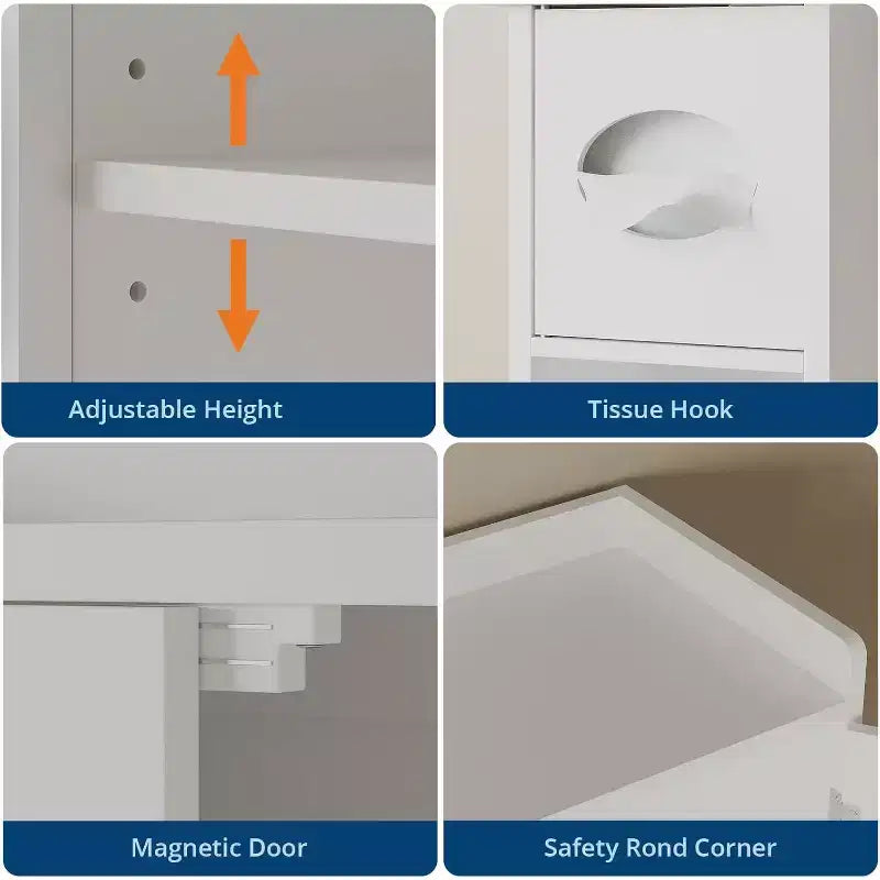 Meuble de rangement sur les toilettes avec portes de grange, étagère de salle de bain sur les toilettes avec crochet à papier toilette et étagères réglables pour salle de bain, entrée, buanderie