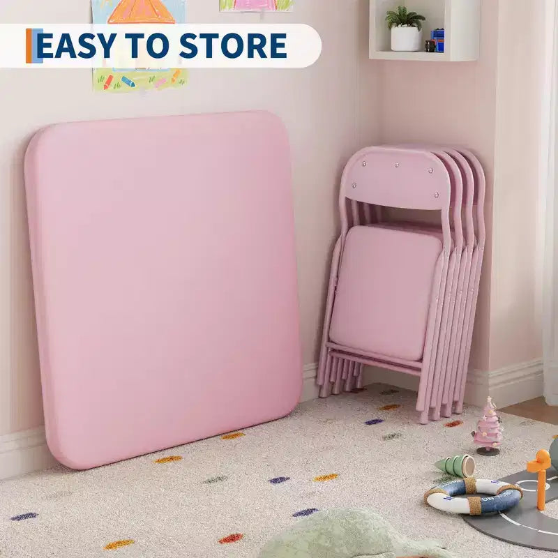 Ensemble table et chaises pliantes Acekool pour enfants, ensemble de table d'activités 3 ou 5 pièces pour garçons et filles pour salle à manger, garderie, salle de classe