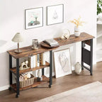 Table d'appoint pivotante à 360° COZONY avec station de charge, table d'appoint mobile avec roulettes et rangement