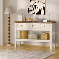 Acekool 47 Console Table with Drawers, Farmhouse Rustic Entryway Table with Bottom Shelf and Solid Wood Legs for Entryway, Living Room