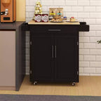 Kitchen Island with Power Outlet, Kitchen Island Storage Island with Large Worktop, Spice Rack and Drawer, Rolling Kitchen Cart on Wheels