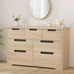 7-Drawer Dresser with Embedded Handles, Modern Wood Chest of Drawers for Bedroom, Nursery, Living Room, Easy Assembly, Anti-Tip Safety