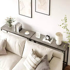 Table console moderne, table de canapé de style industriel de 100 cm pour derrière le canapé, l'entrée ou le couloir, cadre en métal robuste avec plateau en bois, design peu encombrant